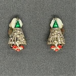 vintage Christmas tree pins converted into earrings